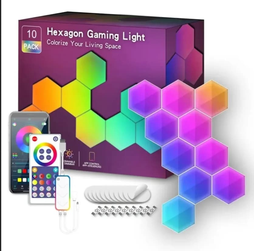 smart hexagon gaming wall lights 15pcs