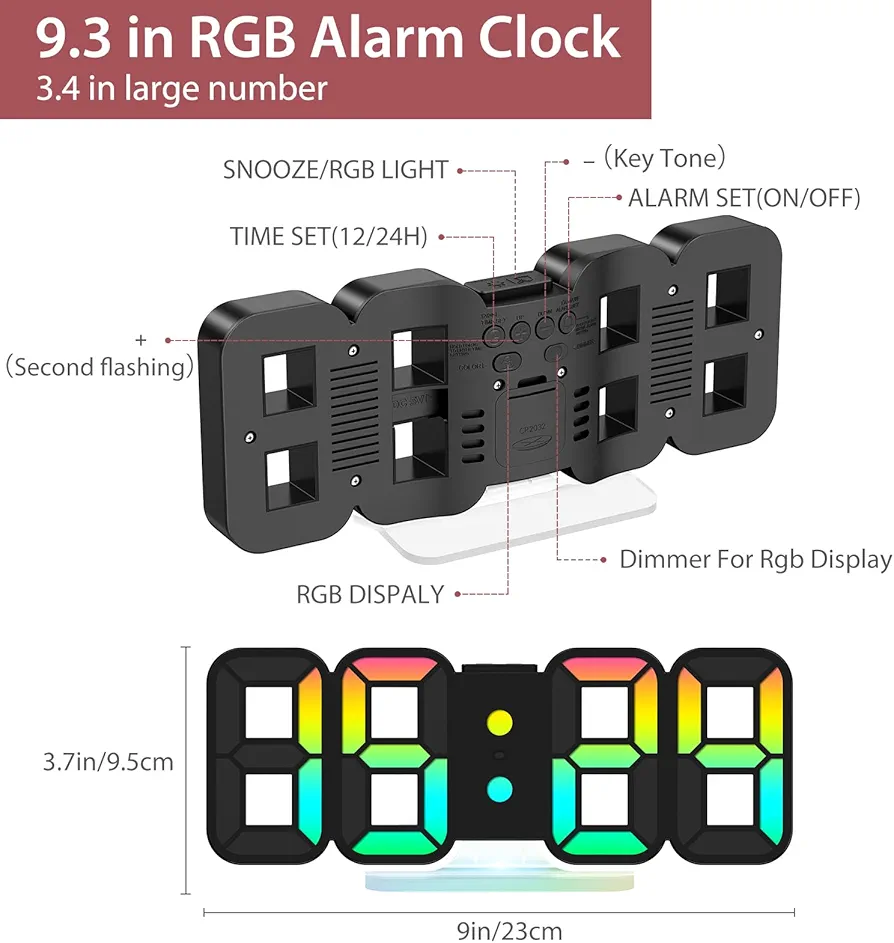 LOFICOPER 3D LED Digital Clock - صورة 3