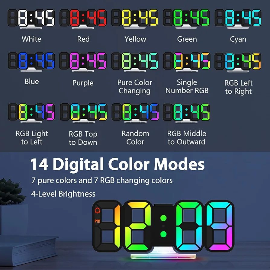 LOFICOPER 3D LED Digital Clock - صورة 8