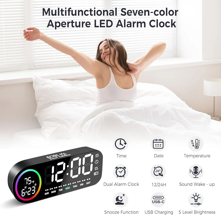RUISUNG RS-2708 digital LED clock - صورة 7
