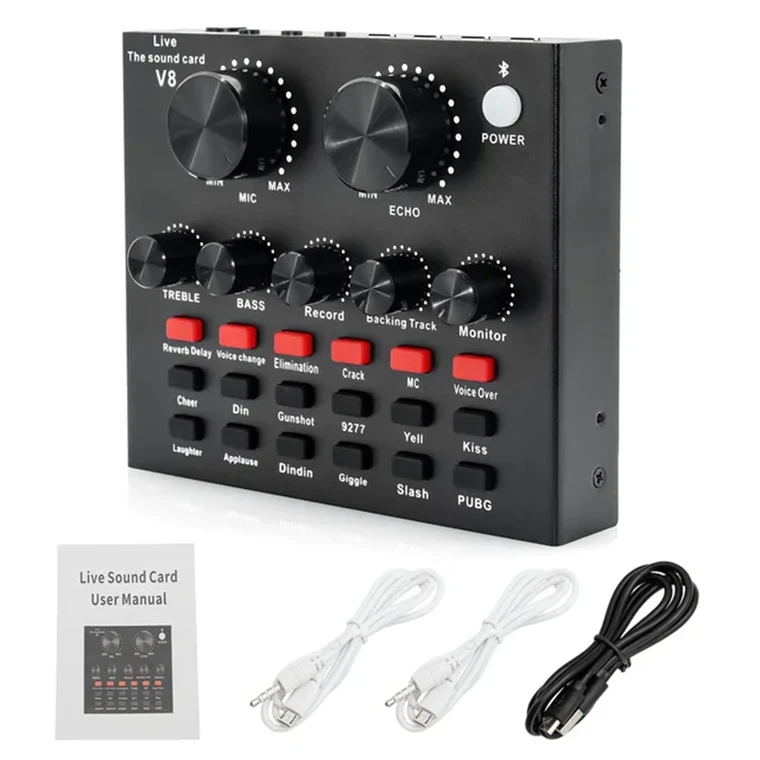 professional live sound card mixer v8 - صورة 4