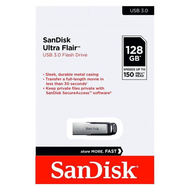 SanDisk Ultra Flair USB 3.0 flash drive with 128GB