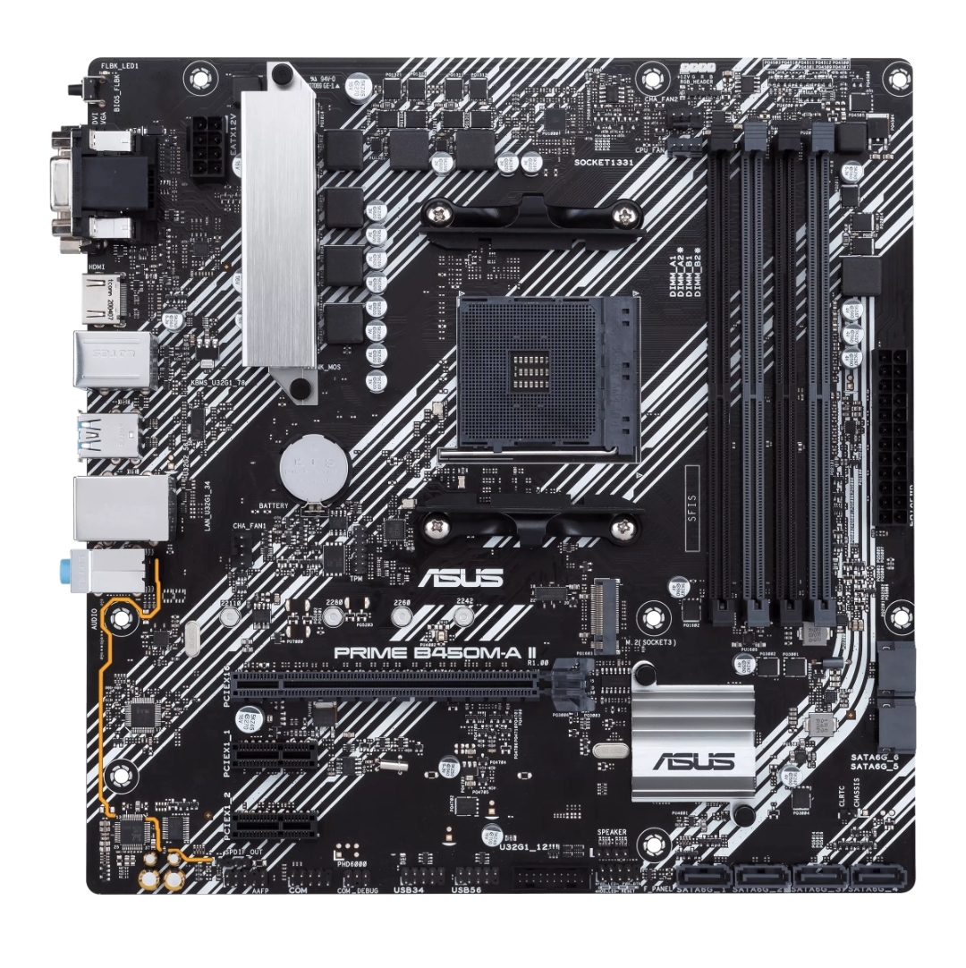 ASUS Visit the ASUS Store 4.5 4.5 out of 5 stars (3,185) ASUS Prime B450M-A II AMD AM4 (Ryzen 5000, 3rd/2nd/1st Gen - صورة 2