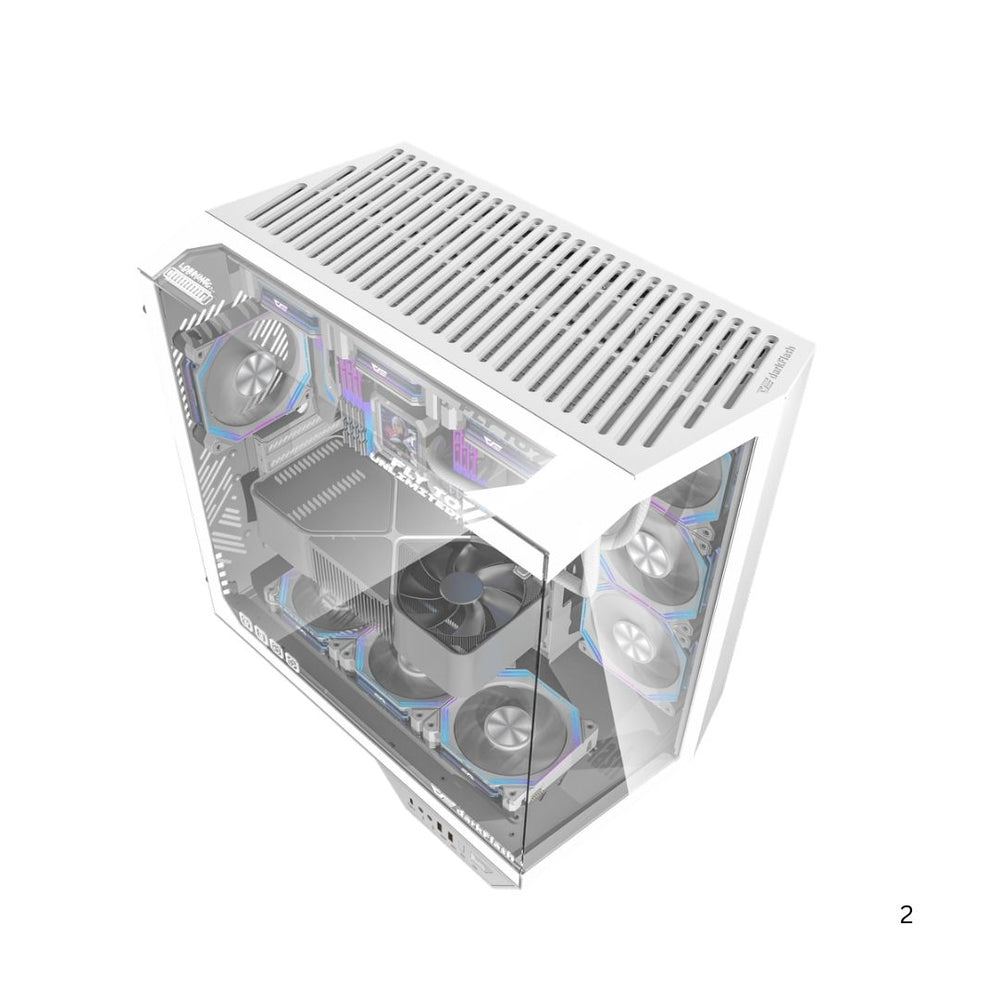 DarkFlash DY470 Mid Tower Case - White - صورة 2